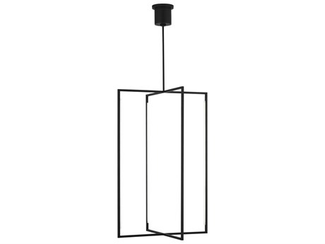 Visual Comfort Modern Kenway 1-Light Nightshade Black Geometric Pendant