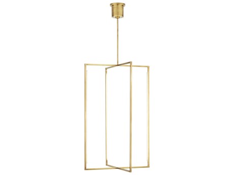 Visual Comfort Modern Kenway 1-Light Natural Brass Geometric Pendant