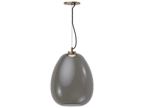 Visual Comfort Modern Kapoor 1-Light Natural Brass Black Pendant