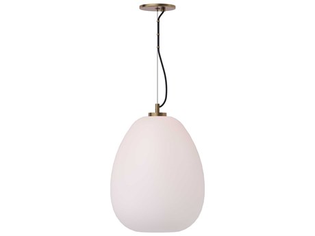 Visual Comfort Modern Kapoor 1-Light Natural Brass White Pendant