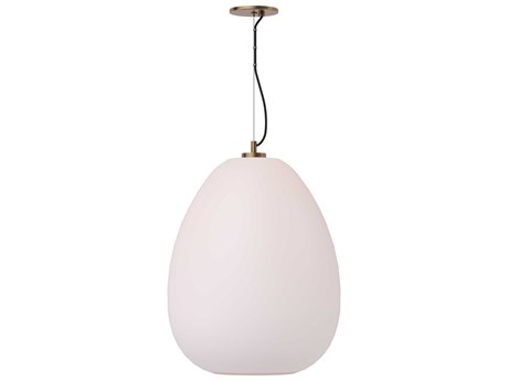 Visual Comfort Modern Kapoor 1-Light Natural Brass White Pendant