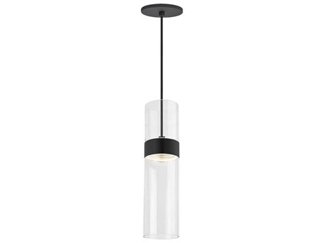 Visual Comfort Modern Manette 1-Light Black Cylinder Mini Pendant