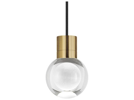 Visual Comfort Modern Mina 1-Light Natural Brass Globe Mini Pendant
