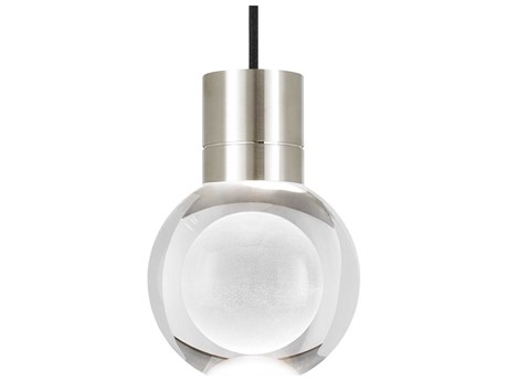 Visual Comfort Modern Mina 1-Light Satin Nickel Globe Mini Pendant
