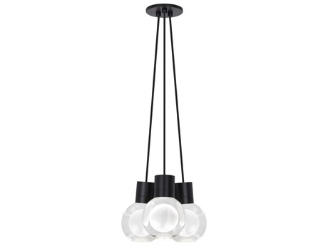 Visual Comfort Modern Mina 3-Light Black Globe Mini Pendant
