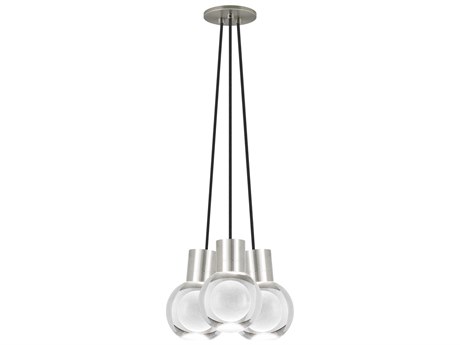 Visual Comfort Modern Mina 3-Light Satin Nickel Globe Mini Pendant