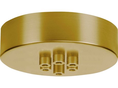 Visual Comfort Modern Natural Brass Line-Voltage Mini Canopy