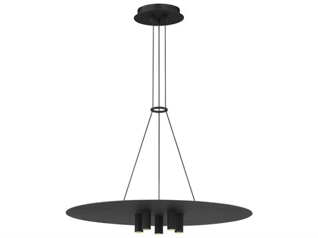 Visual Comfort Modern Ponte 1-Light Nightshade Black Round Pendant