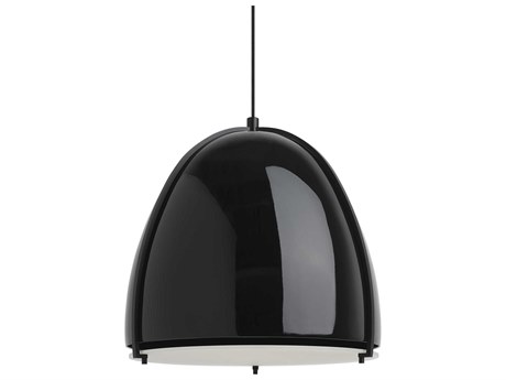 Visual Comfort Modern Paravo 1-Light Gloss Black Matte Pendant