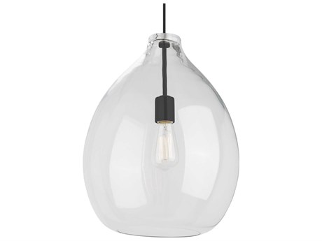Visual Comfort Modern Quinton 1-Light Black Clear Pendant