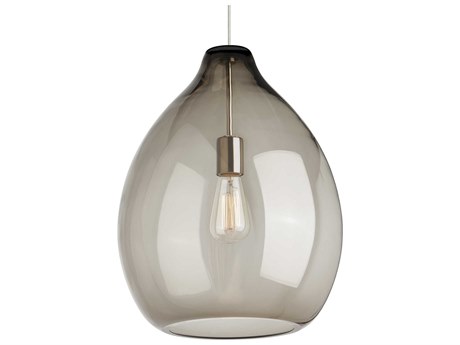 Visual Comfort Modern Quinton 1-Light Satin Nickel Black Pendant
