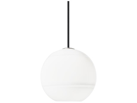 Visual Comfort Modern Sedona 1-Light Satin Nickel White Globe Mini Pendant