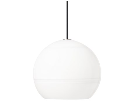 Visual Comfort Modern Sedona 1-Light Satin Nickel White Globe Mini Pendant