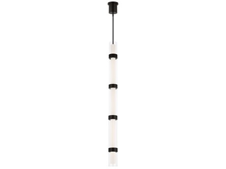 Visual Comfort Modern Wit 1-Light Black Cylinder Linear Mini Pendant
