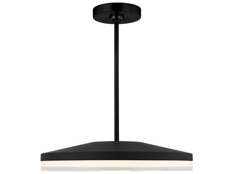 Visual Comfort Modern Wyatt 1-Light Nightshade Black Round Pendant