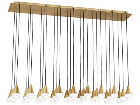 Visual Comfort Modern Cupola 27-Light Natural Brass Island Pendant