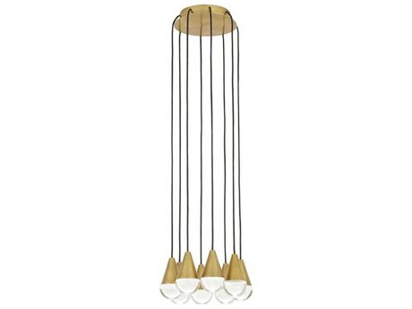 Visual Comfort Modern Cupola 8-Light Natural Brass Mini Pendant