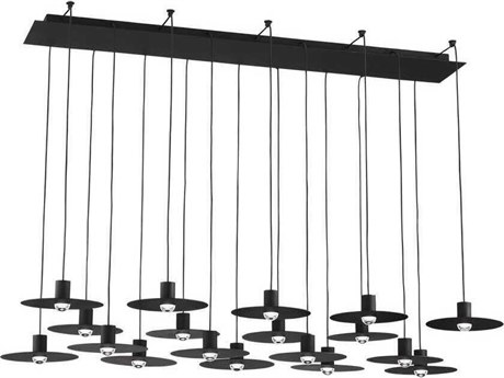 Visual Comfort Modern Eaves 18-Light Nightshade Black Island Pendant
