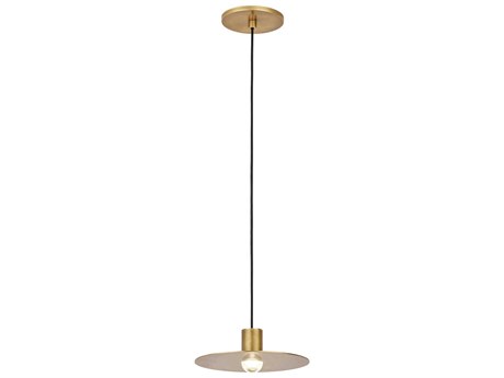 Visual Comfort Modern Eaves 1-Light Natural Brass Mini Pendant