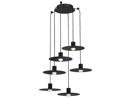 Visual Comfort Modern Eaves 6-Light Nightshade Black Pendant