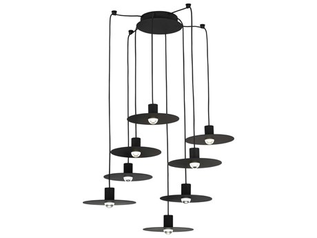 Visual Comfort Modern Eaves 8-Light Nightshade Black Pendant