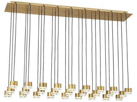 Visual Comfort Modern Gable 27-Light Natural Brass Island Pendant