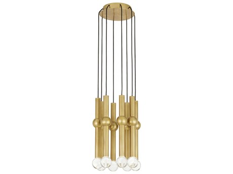Visual Comfort Modern Guyed 8-Light Natural Brass Mini Pendant