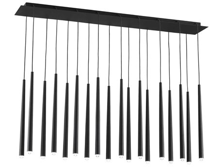 Visual Comfort Modern Pylon 18-Light Nightshade Black Linear Island Pendant