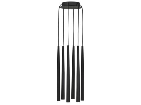 Visual Comfort Modern Pylon 6-Light Nightshade Black Linear Mini Pendant