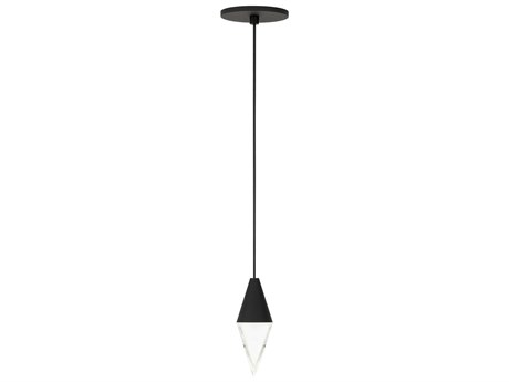 Visual Comfort Modern Turret 1-Light Nightshade Black Mini Pendant