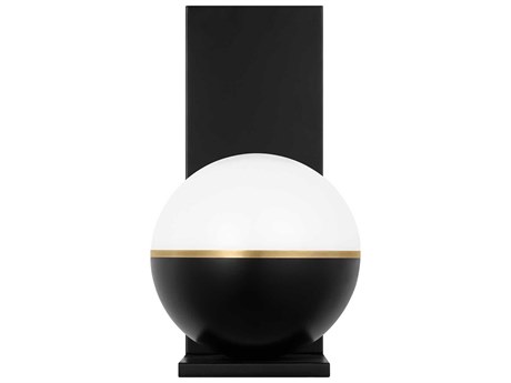 Visual Comfort Modern Akova 1-Light Matte Black Plated Brass Wall Sconce