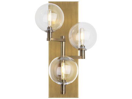 Visual Comfort Modern Gambit 3-Light Aged Brass Wall Sconce