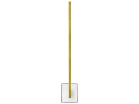Visual Comfort Modern Klee 1-Light Natural Brass White Marble Wall Sconce