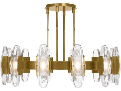 Visual Comfort Modern Wythe 12-Light Plated Brass Chandelier