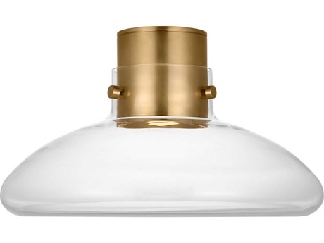 Visual Comfort Modern Morgan 1-Light Brass Dome Semi Flush Mount
