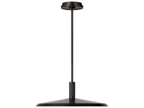 Visual Comfort Modern Saucer 1-Light Bronze Round Pendant