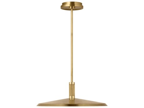 Visual Comfort Modern Saucer 1-Light Hand Rubbed Antique Brass Round Pendant