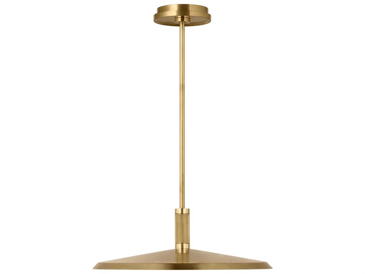 Photos - Chandelier / Lamp Wide Visual Comfort Modern Saucer 1-Light Hand Rubbed Antique Brass Round Pendant AKPD682WDHAB 