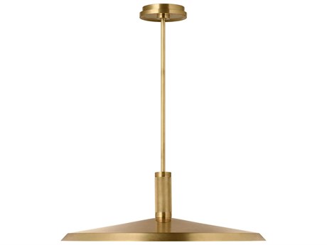 Visual Comfort Modern Saucer 1-Light Hand Rubbed Antique Brass Round Pendant