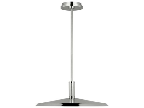 Visual Comfort Modern Saucer 1-Light Polished Nickel Round Pendant
