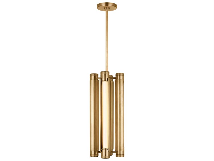 Photos - Chandelier / Lamp CAPA Visual Comfort Modern 4-Light Hand Rubbed Antique Brass Cylinder Mini Pendant AKPD690WDHAB
