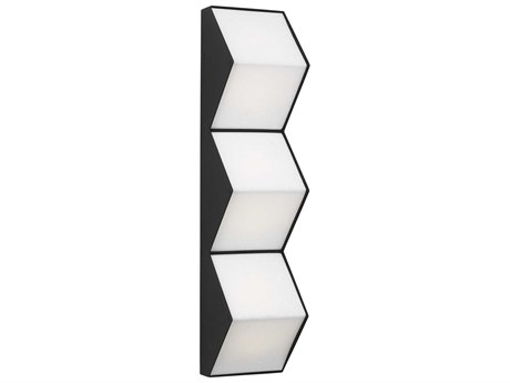 Visual Comfort Modern Zig Zag 3-Light Nightshade Black Wall Sconce
