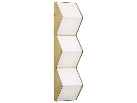 Visual Comfort Modern Zig Zag 3-Light Natural Brass Wall Sconce