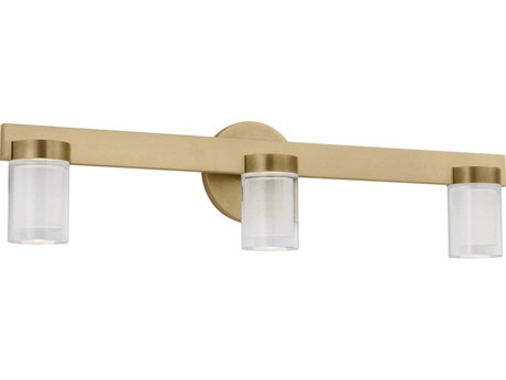 Visual Comfort Modern Esfera 3-Light Natural Brass Vanity Light