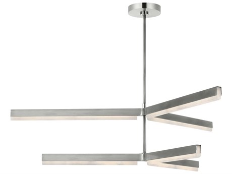 Visual Comfort Modern Linea 6-Light Antique Nickel Geometric Tiered Chandelier