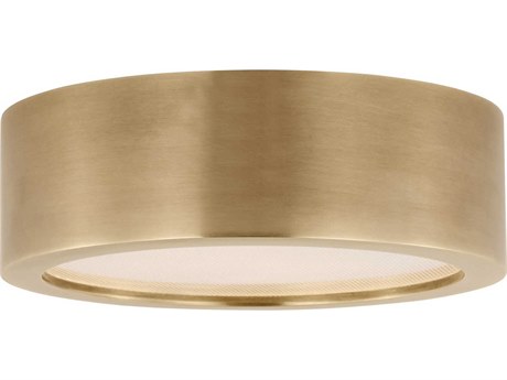 Visual Comfort Modern Cerne 1-Light Natural Brass Drum Flush Mount