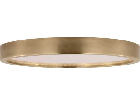 Visual Comfort Modern Cerne 1-Light Natural Brass Round Flush Mount