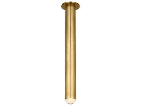 Visual Comfort Modern Ebell 1-Light Natural Brass Cylinder Flush Mount