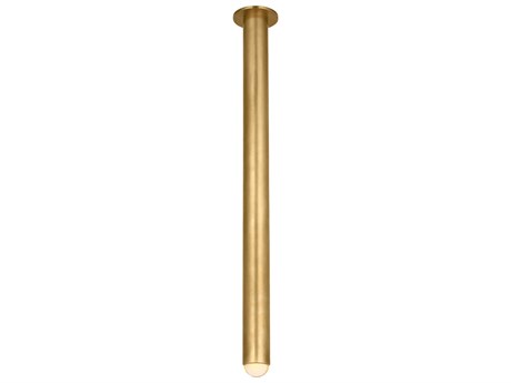 Visual Comfort Modern Ebell 1-Light Natural Brass Cylinder Flush Mount