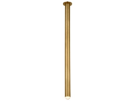 Visual Comfort Modern Ebell 1-Light Natural Brass Cylinder Flush Mount